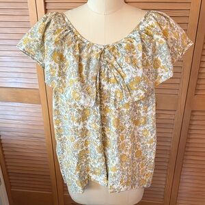 Mirth Elegant Yellow Floral Women's Blouse
